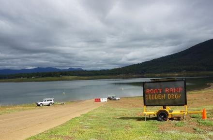 The northern boat ramp at Lake Moogerah may close due to low water levels