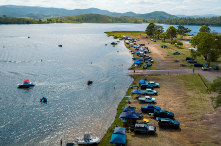 Aerial view of the Spit, Somerset Dam