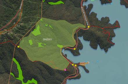Map of planned burn at Cattle Yard Break, Hinze Dam