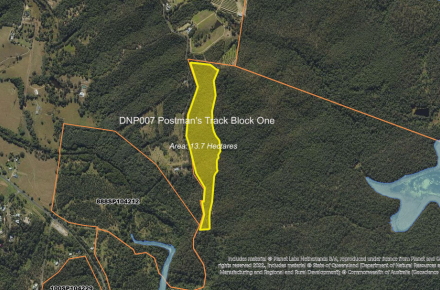 Planned burn map at Postman's Track