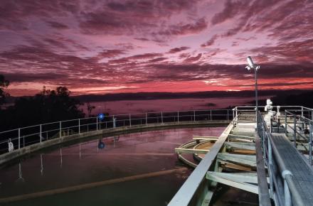 Lowood Water Treatment Plant WTP at sunrise