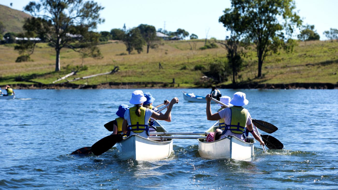 Canoeing on Seqwater lakes