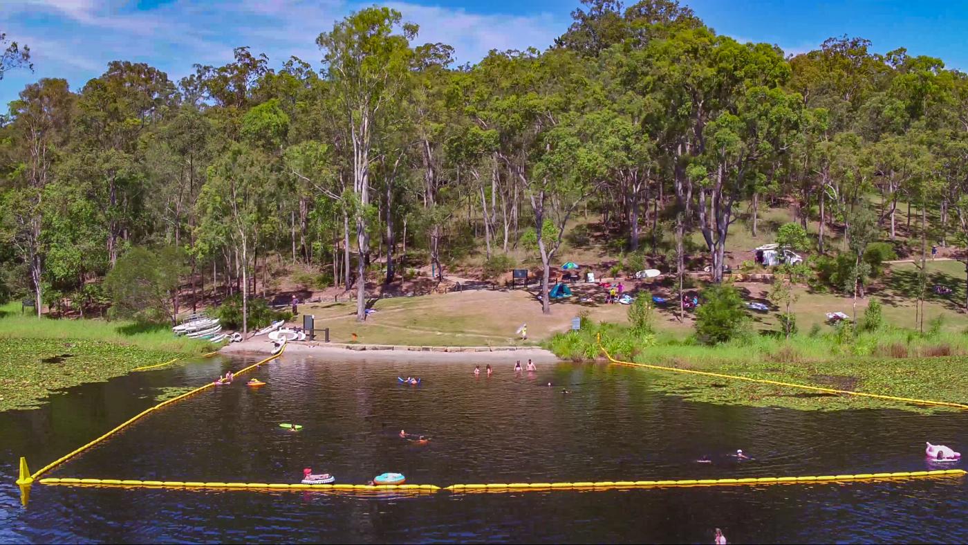 Designated swimming area at Enoggera Reservoir