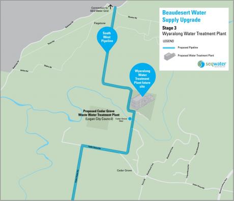 Stage 3 Wyaralong Water Treatment Plant map