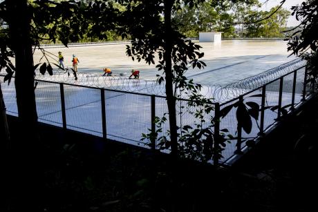 Contractors put the final touches on the Sparkes Hill Reservoir project