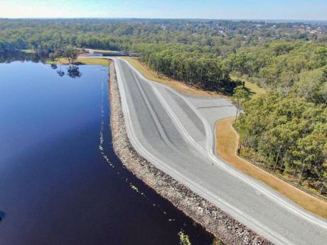 The upgraded Sideling Creek Dam Wall