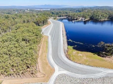 The upgraded Sideling Creek Dam Wall