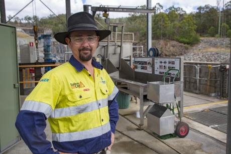 Field Ranger Leigh Brown at the Hinze Dam Fishway