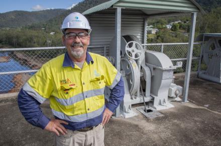 Seqwater Dam Operator Michael Ward on Somerset Dam wall 2