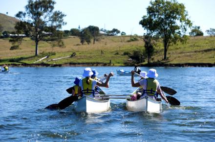 Canoeing on Seqwater lakes