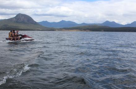 Jet skiers on Lake Moogerah