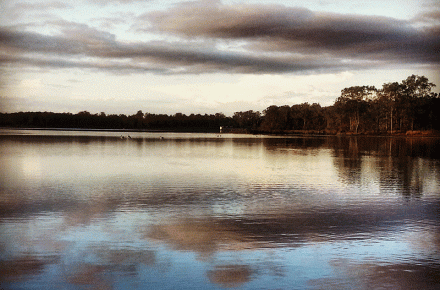 Scenic evening on the water at Lake Kurwongbah