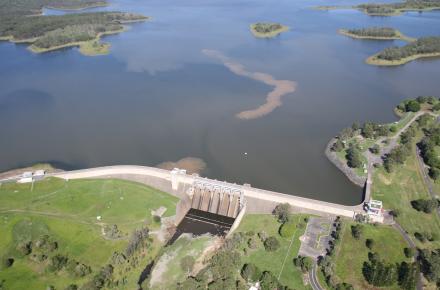 Aerial of North Pine Dam