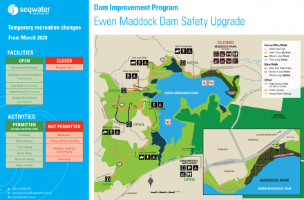 Ewen Maddock Dam recreation map - March 2020