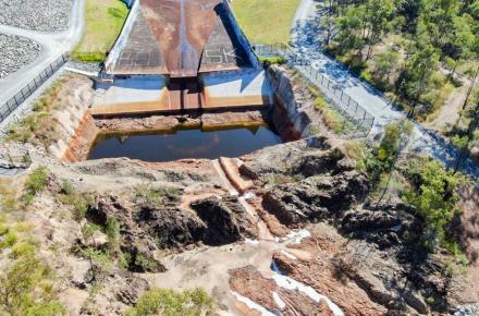 Sideling Creek Dam spillway has been upgraded as well as restoration work downstream of the dam