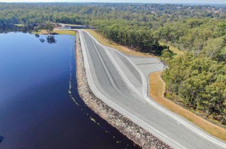 The upgraded Sideling Creek Dam Wall