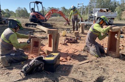 Specialist contractors from Habi-Tec creating hollow nest boxes to help wildlife flourish.