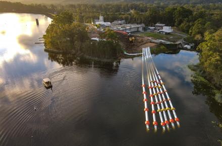 Siphons on Ewen Maddock Dam