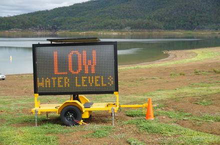 Low water levels at Lake Moogerah