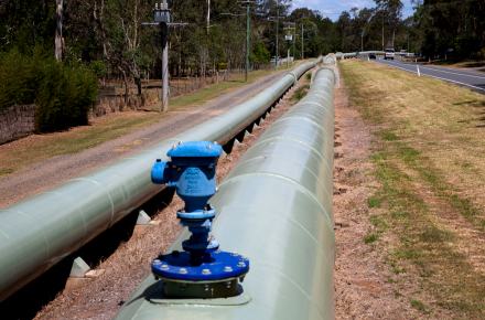 Sections of the bulk water supply pipeline that runs between Mount Crosby water treatment plants and Green Hill Reservoir