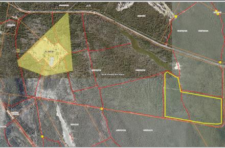 Outline of the planned burn area in yellow