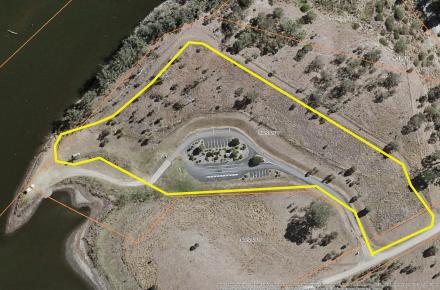 Outline of area near the boat ramp that will be subject to a planned burn