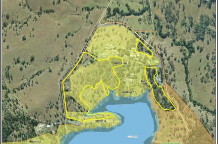 Area of Maroon Dam near the shoreline and day area that will be subject to the planned burn