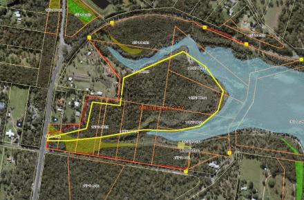 Outline of area at Leslie Harrison Dam that will be subject to the planned burn