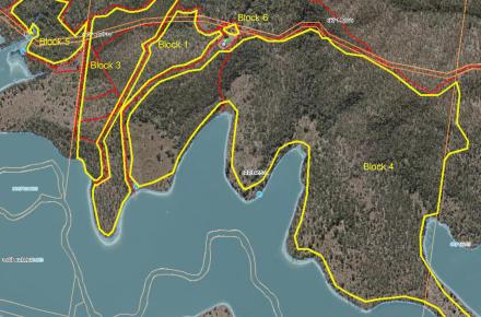 Outline in yellow of area subject to the planned burn