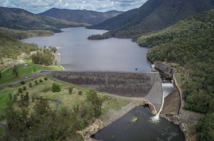 Borumba Dam spilling