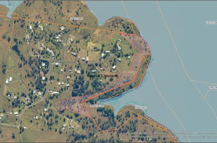 Aerial photographic view of the planned burn area at Hazeldean at Lake Somerset