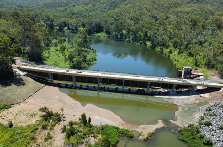Aerial view of the Mount Crosby New Vehicle Bridge