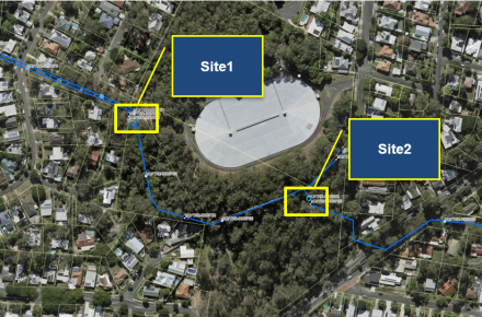 Map of Tarragindi Reservoir valve replacement work July 2024