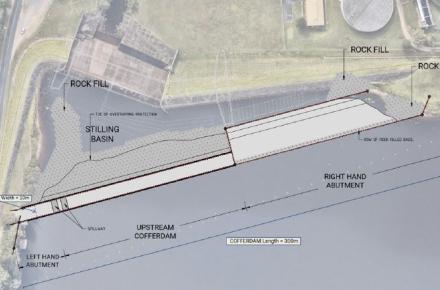 Lake Macdonald DIP coffer dam illustration