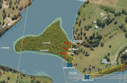 Thumbnail of Lake Macdonald Dam planned burn map near Charlies Point 11 Sept 2025