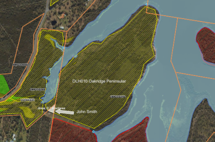 Oakridge Peninsula planned burn map