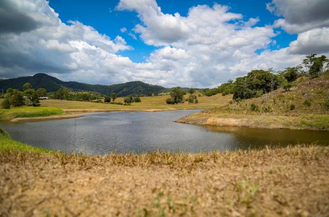 Cedar Pocket Dam at 25% capacity
