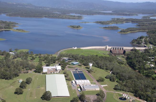 Aerial view of North Pine Dam