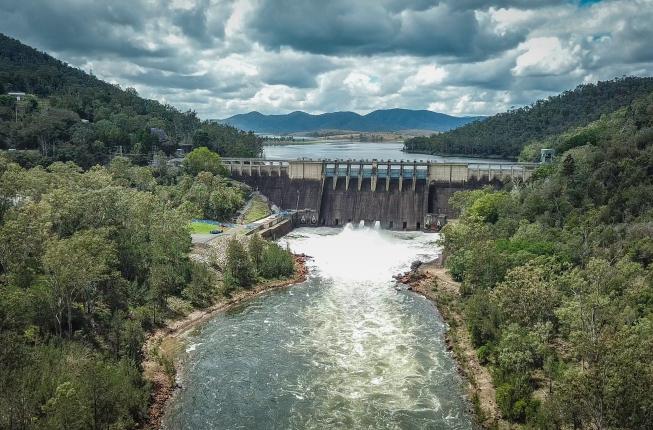 Low flow releases from Somerset Dam through sluices